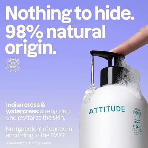 ATTITUDE Liquid Hand Soap, EWG Verified, Plant and Mineral-Based, Vegan Personal Care Products, Unscented, 16 Fl Oz thumbnail 3