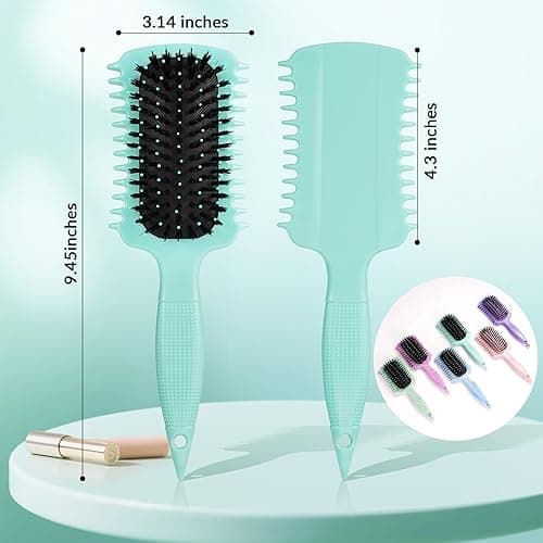 Curl Defining Brush, Volume Curly Hair Brush Products for Effortlessly Detangling Shaping and Styling Women's Men's Curls on All Wet or Dry Hair Types, Reduces Frizz (Green 1PC) - Green 1PC thumbnail 5