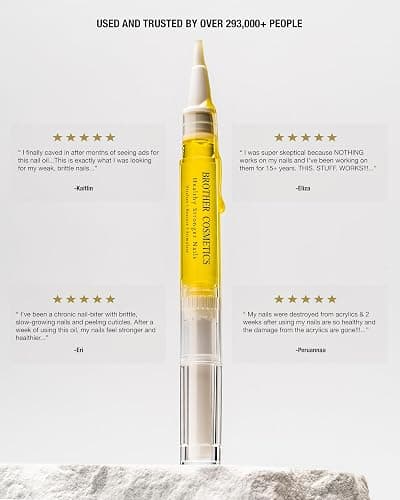 Brother Cosmetics Official Viral Oil - Nail Oil For Growth Support, Strength & Moisture - Moisturizing Cuticle Oil for Damaged, Dry, Brittle Nails - Nail Repair & Care Formula For Men & Women thumbnail 7