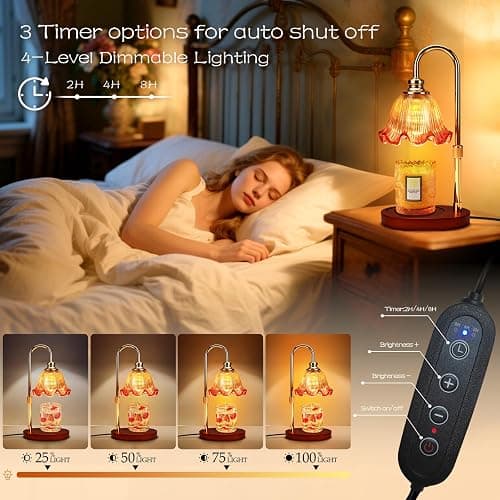 Banbanda Candle Warmer Lamp with Timer Dimmable: Birthday Gifts for Women & Christmas Decorations for Home– Candle Lamp Gifts for Mom - White Elephant Gifts Useful thumbnail 5