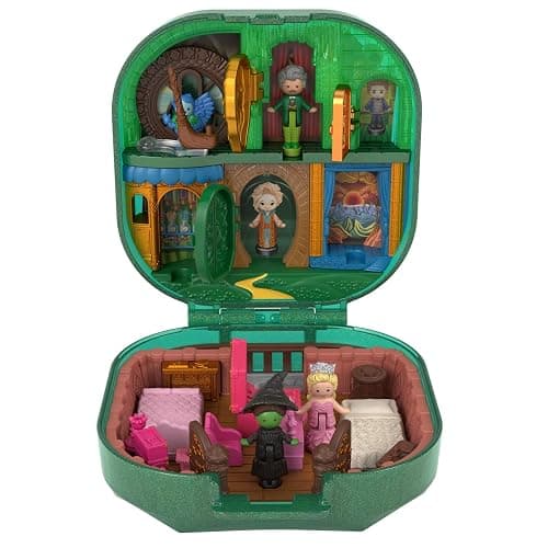 Polly Pocket Wicked x Collector Compact, Micro Dolls and Playset, 2 Themed Accessories, Iconic Shiz & Oz Locations, Glinda, Elphaba, & The Wizard thumbnail 4