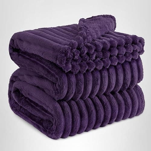 Bedsure GentleSoft Purple Fleece Blanket for Couch - Cozy Soft Blankets for Women, Cute Small Throws for Girls, 90x90 Inches thumbnail 10