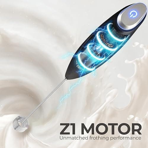 Zulay Kitchen Patented Tornado Triple Whisk Milk Frother with 4 Duracell Batteries – Handheld Foam Maker for Coffee, Lattes, Matcha & Hot Chocolate – Rich, Creamy Froth in Seconds thumbnail 8