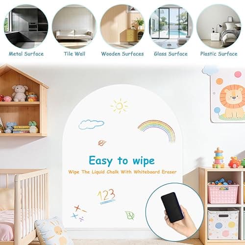 TPCSCH Magnetic WhiteBoard for Wall 40" x 32" Self-Adhesive Magnete Dry Erase White Board Sticker with Magnet Accessories Magnetic Wall Decal Peel and Stick Magnetic Wall Decal for Kids Playroom thumbnail 7