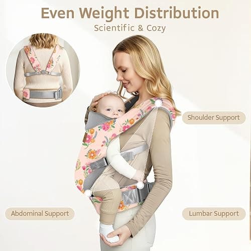 YooxArmor Baby Carrier, Ergonomic Adjustable Toddler Carriers for 7-33 Lbs, Cozy Lightweight Infant Carrier with Neck Support, Baby Chest Carriers with Lumbar Support for Parents (4-36 Months) thumbnail 2