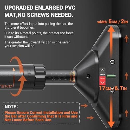 Sportneer Pull Up Bar: Strength Training Chin up Bar without Screws - Adjustable 29.5''-37'' Width Locking Mechanism Pull-up Bar for Doorway - Max Load 440lbs for Home Gym Upper Body Workout, Non-slip thumbnail 8