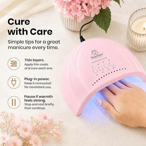 Beetles UV Nail Lamp with 3 Timer Smart Sensor UV Light for Gel Nails Pink | Nail Light 30/60/120s Timer Fast Curing One Hand or One Foot LED Nail Lamp for UV LED Gel Nails Art DIY Salon Nails Dryer thumbnail 8