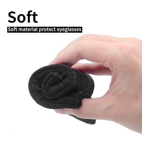 Face Shadow Double Glasses Case Soft Eyeglass Casle For Women Men Squeeze Top Sunglasses Case With Cleaning Cloth thumbnail 5