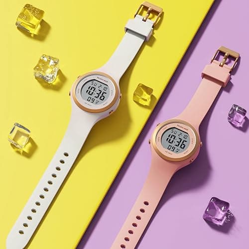GOLDEN HOUR Digital Ladies Watches 5ATM Waterproof Sport Womens Watch with Luminous/Date/Week/Month Chronograph, Silicone Strap Swimming Watch for Women thumbnail 6
