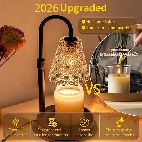 RMFSH Candle Warmer Lamp with Timer Dimmable, Birthday Gifts for Women Mom, House Warming Gifts New Home Decor, Wax Melt Warmer for Jar Candles with 2 Bulbs thumbnail 4