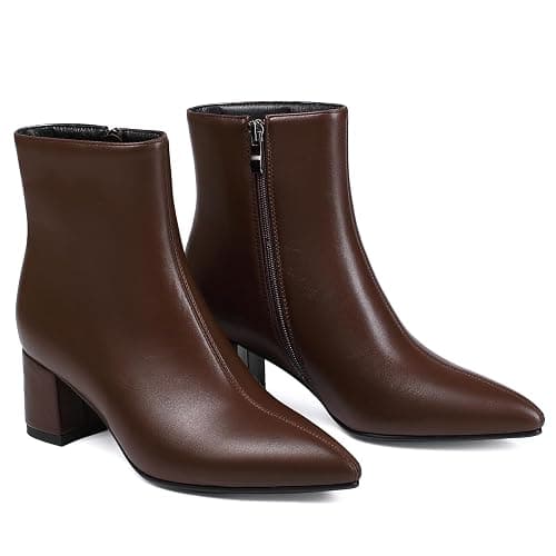 Abbleet Women's Ankle Boots Pointed Toe Chunky Block Heel Short Boots for Women Low Heeled Booties thumbnail 5