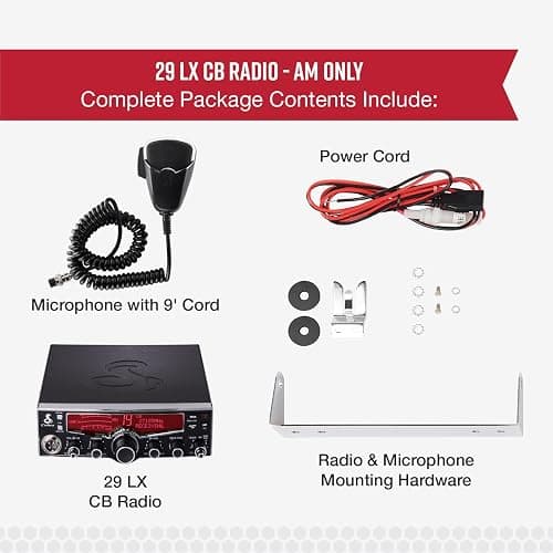Cobra 29LX AM Professional CB Radio - Emergency Radio, Travel Essentials, NOAA Weather Channels and Emergency Alert System, Selectable 4-Color LCD, Auto-Scan and Radio Check, Black thumbnail 7