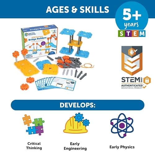 Learning Resources STEM Explorers Bridge Builders - Building Science Toys, Fine Motor Skills, Toddler Explorer Kit, Gifts for Boys and Girls thumbnail 5