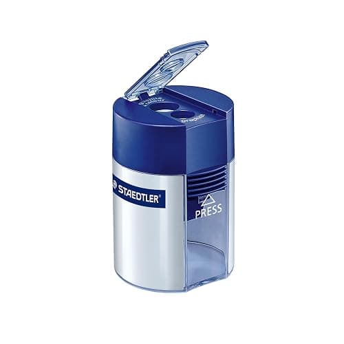 STAEDTLER Double-Hole Tub Pencil Sharpener: Dual Size Manual Sharpener for Standard Graphite & Colored Pencils - Compact Design - Ideal for Classroom, Home, Office, & Art Studio thumbnail 2