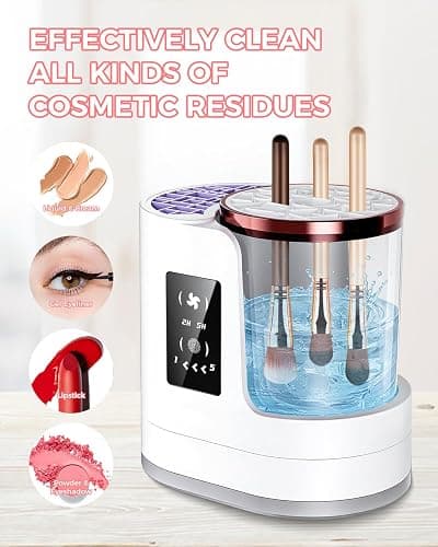 Electric Makeup Brush Cleaner Machine with Automatic Cleaning and Drying Functions Portable Makeup Brush Cleaner for Makeup Lovers thumbnail 5