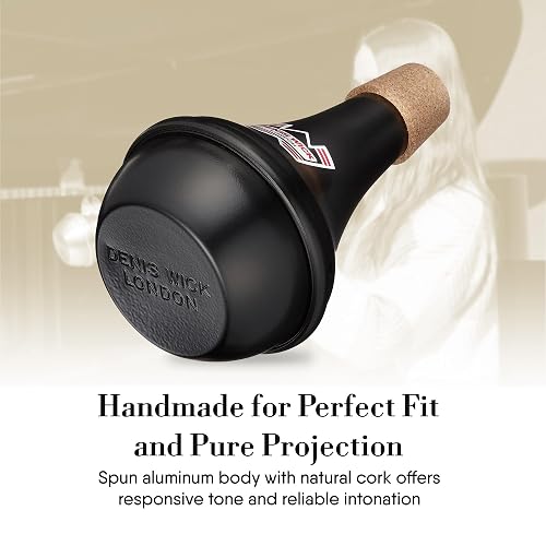 Denis Wick Practice Mute for Trumpet or Cornet, 5526 - Hand-Spun Aluminum Mute with Natural Cork - Brilliant Tone, Reliable Intonation & Tight-Bell Fit for Practice or Performance - 8 x 6 x 6 inches thumbnail 5