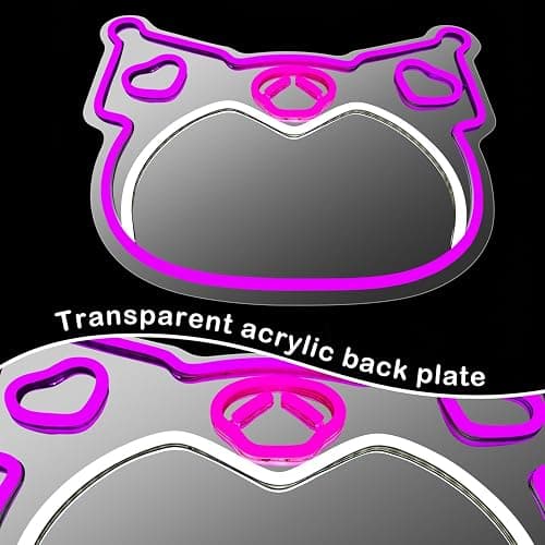 Anime Mirror Neon Sign Dimmable Led Neon Mirror Sign for Dresser Room Decor Anime Wall Neon Light Up Acrylic Bedroom Wall Locker Room Living Room thumbnail 7