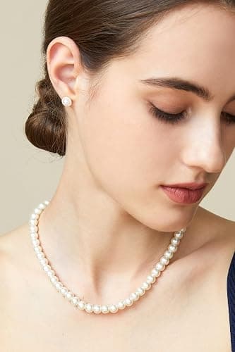 BABEYOND Collier Ras du Cou-Perles d'Imitation pour Femme Collier Court Rond Perle Simple pour Mariage Valentin Blanc thumbnail 2