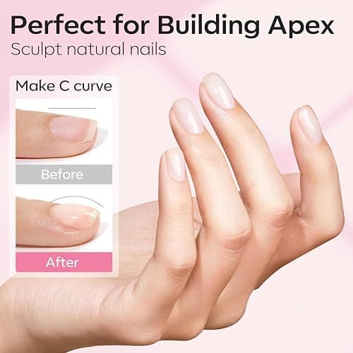 modelones Builder Nail Gel, 2 Pcs Clear and Baby Pink Builder Nail Polish, 8-in-One Rubber Base Gel Polish Pastel Pink Color Strengthener Apex Building Thickening Extension LED Lamp Cured 10ml | Nail Polish, 8-in-One Rubber Base Gel Polish Pastel Pink Color Strengthener Apex Building Extension LED Lamp Cured 10ml thumbnail 3