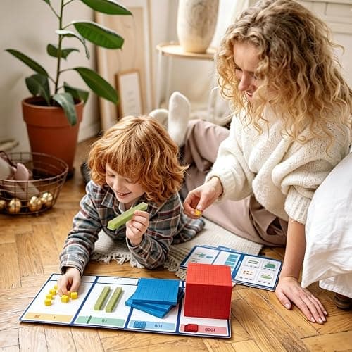 Ysglory 149Pcs Base Ten Blocks Set Math Manipulatives | Place Value Chart Color-Coded Plastic Math Cubes Counting Blocks to Help Educate Children Starting School Teachers thumbnail 2