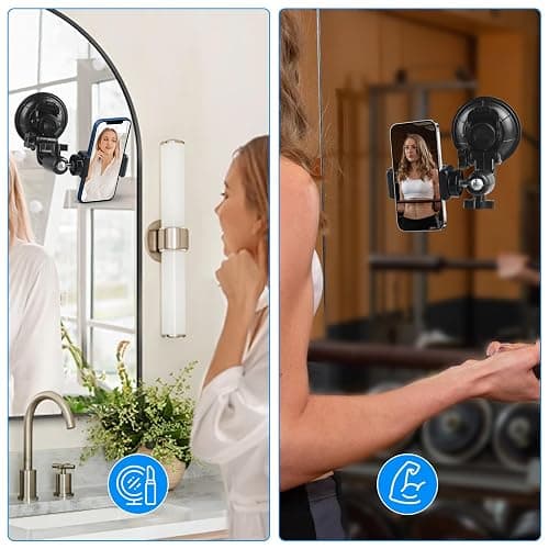 OctinPris Dash Cam Suction Cup Mount Windshield Camera Holder Stand 9CM with Phone Bracket for GPS Driving DVR Action Camcorder Video Record POV/VLOG Compatible with Gopro Hero, Insta360 Smartphone thumbnail 7