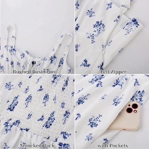 SCARLET DARKNESS Women's Floral Midi Dress Corset Sundresses 2026 Summer Spring Vacation Milkmaid Dresses thumbnail 8