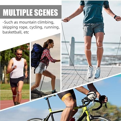 Foilswirl Silicone Patella Knee Band for Basketball Patella Tendon Support Knee Pain Running Tendon Brace Support Strap(4,Black and White,M) thumbnail 6