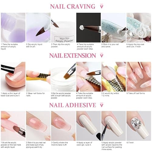 Acrylic Nail Kit with Drill Set for Beginners with Everything 12 Color Acrylic Powder Nail Decoration Tools Home Salon thumbnail 6
