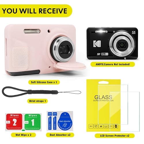 CboZpfa Case for KODAK PIXPRO FZ55 Digital Camera Accessories,Soft Silicone Protective Case,Removable Lens Cover,Slim Fit,with 2Pack Screen Protectors and 1 Wrist Strap thumbnail 3