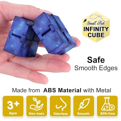 Infinity Cube Toy Fidget Galaxy, Fidget Sensory Cube Toys for Kids and Adults for Stress Relief and Anti-Anxiety, Mini Gadget for Boys and Girls with Autism, ADD, and ADHD, Cool Handheld Desk Toy thumbnail 6