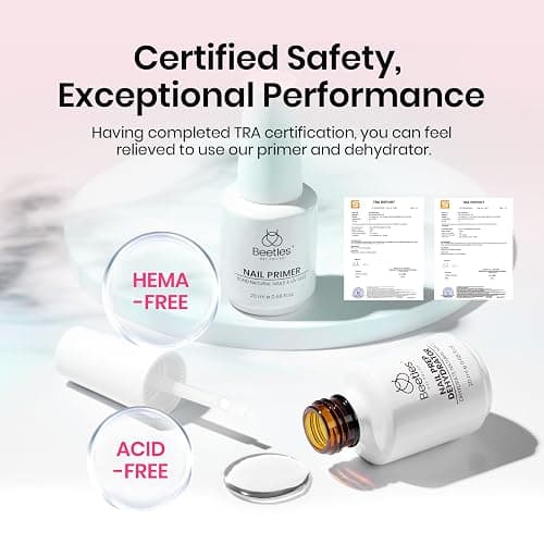 Beetles Nail Prep Kit Nail Dehydrator and Primer Nail Care Tool Kit 20ml Large Capacity Acid-Free & Hema-Free Dehydrate Bond Primer with Manicure Tools for Acrylic Nail Gifts for Women thumbnail 4