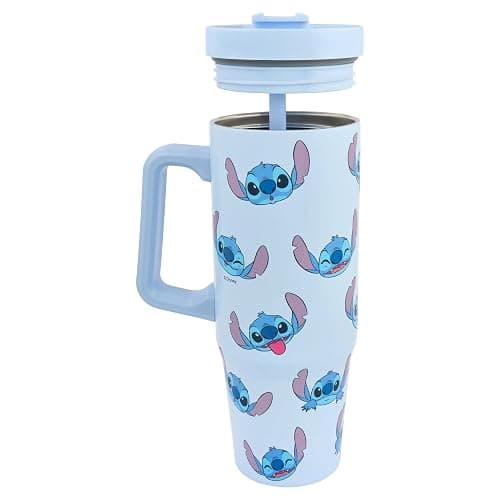 Disney Stitch 900ml Insulated Tumbler with Straw and Lid | Official Stitch Merchandise by Polar Gear |Double Wall Stainless Steel Tumbler Insulated Cup thumbnail 3