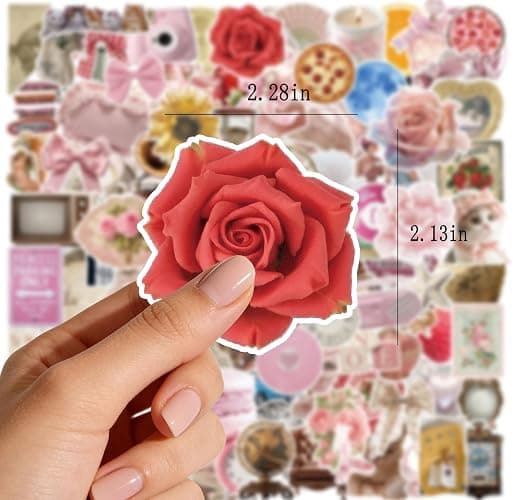 115PCS Pink Aesthetic Stickers - Vintage Coquette Style, Waterproof Vinyl Decals Cute Bow Tie Stickers Disco Ball, Decorative Stickers for Water Bottles, Laptop, Scrapbook (115pcs Coquette Stickers) thumbnail 3
