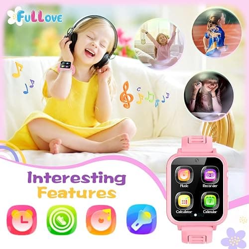 Girl Gifts Age 6 7 8 9 Kid Smart Watch: Presents for 6-10 Year Old Girls Kids Learning Watch Birthday Gift for 7 8 9 10 Year Old Girls Toy Reminder Game Watch for Kids Age 10 - 12 Girl Pink Watches thumbnail 6
