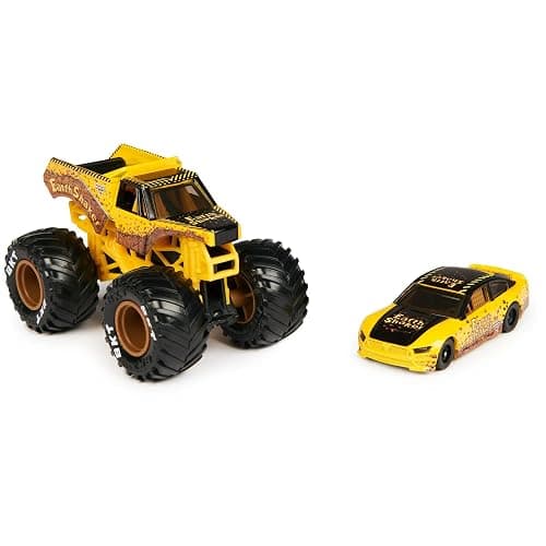 Monster Jam Official 1:64 Scale Diecast 2-Pack Series 5 Monster Truck and Race Car: Earth Shaker thumbnail 2