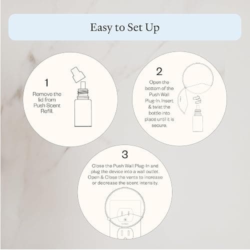 Vitruvi Push Plug-in Wall Diffuser – Starter Kit with Vanilla Mint Refill, Made with Natural Ingredients – Covers 200 Sq Ft – Long-Lasting Scent Up to 500 Hours – White thumbnail 6
