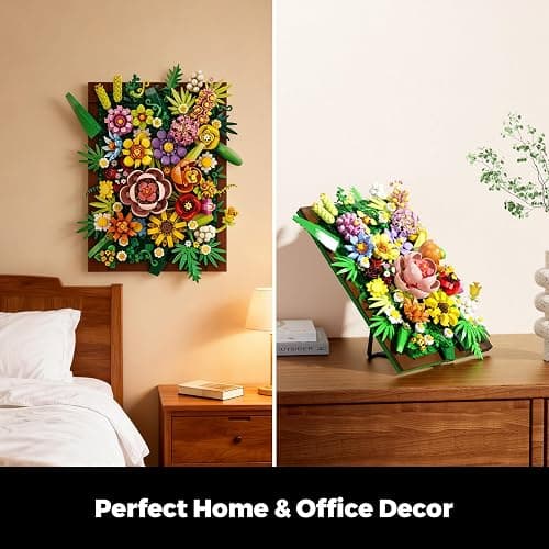 HXTTBD Pretty Spring Flower Sea Bouquet Building Set for Adults - Botanicals Building Kit Gifts for Valentine's, Mother's Day, Easter - Artificial Flowers for Decor or Table Display (1067 Pcs) thumbnail 4