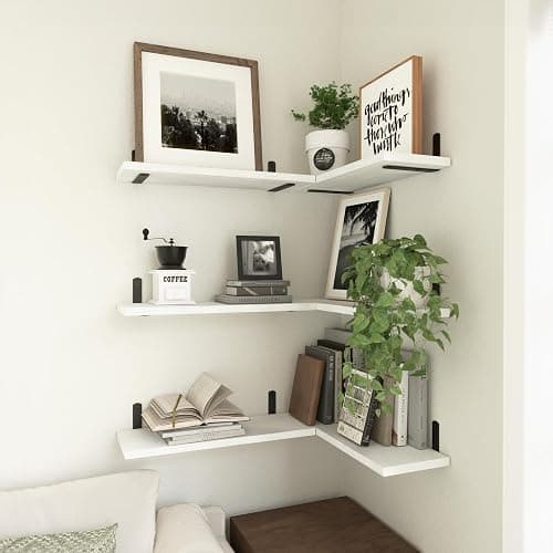 WOPITUES White Floating Shelves Set of 6,Wood for Bedroom,Modern Wall Decor,Bathroom Storage,Book Living Room[Upgraded]-White (HM011A) thumbnail 5