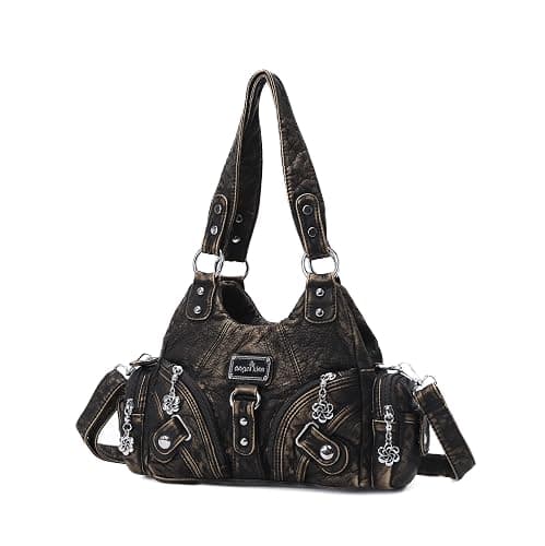 Angel Kiss Purses for Women Small Hobo Shoulder Bags Vagen Leather Multi-Pocket Tote Bag with Zipper thumbnail 9