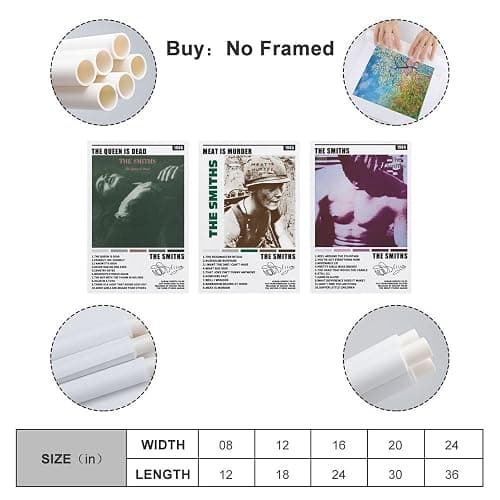 ZGHQHCDRH The Smiths, The Queen Is Dead, Meat Is Murder - Set of 3 Album Posters Music Canvas Wall Art For Room Aesthetic 08x12inch(20x30cm) thumbnail 2