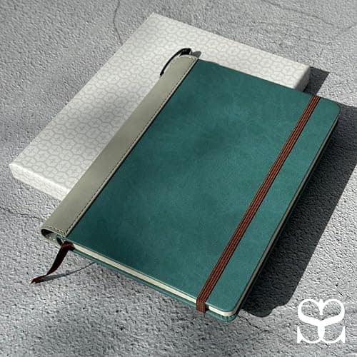 SETTINI® Lined Journal - Sleek Teal Journal for Writing Gift Set - Hardcover Vegan Leather, Includes Luxury Pen in a Unique Pen Holder, 192 Pages, 6 x 8.5 inches, Christmas Gifts thumbnail 6