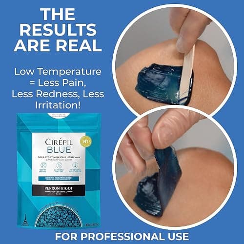 Cirepil - Blue - 400g / 14.11 oz Hard Wax Beads Bag - Face & Body Wax, Unscented & No Strip Needed - Perfect for Sensitive Skin & Brazilian Waxing - Fluid Gel Texture, Easy Hair-Removal thumbnail 5