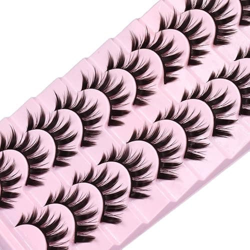 10 Pairs Manga Lashes Anime Cosplay Lashes Spiky Manga Style Lashes Janpanese 16mm Extension Natural Manhua Doll Eye Lashes Halloween/Party Makeup Look by AUGENLI (A3) thumbnail 7