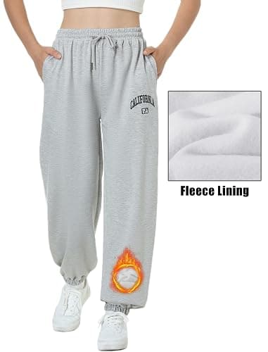 EXARUS 3 Pack Girls Sweatpants Joggers Teen Sweat Pants Cute Baggy Tween Trendy Clothes Preppy with Pockets thumbnail 4
