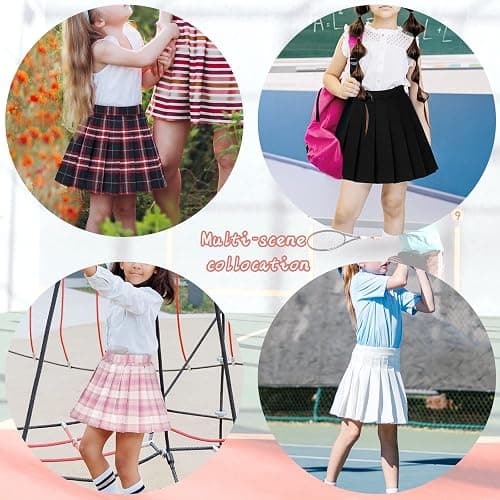 KEREDA Girls Pleated Mini Skirt High Waist Tennis School Uniform Skirts 4-14 Years thumbnail 3