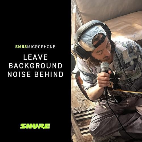 Shure SM58-LC Dynamic Vocal Microphone – Professional Handheld Cardioid XLR Mic for Singing, Live Performance, Studio Recording, Podcast & Broadcast, Black thumbnail 8