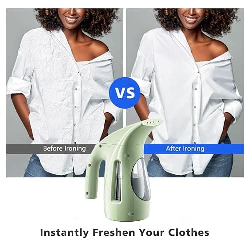 HiLIFE Steamer for Clothes, Portable Handheld Design, 240ml Big Capacity, 700W, Strong Penetrating Steam, Removes Wrinkle, for Home, Office and Travel(ONLY FOR 120V)(Green) thumbnail 4