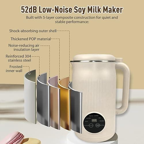 Nut Milk Maker 8 in 1, 1200ml Automatic Soy Milk Maker, Baby Food Processor with Delay Start, Keep Warm and Self-Cleaning for Almond Milk, Oat Milk, Cashew Milk, Soups, Porridges and Smoothies thumbnail 6