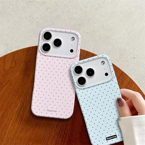 Reownest for iPhone 17 Pro Case,Cute Polka Dot Aesthetic Phone Cover-Pink | Simple Stylish,Soft TPU Shockproof Protective Phone Case,for Women Girls thumbnail 4