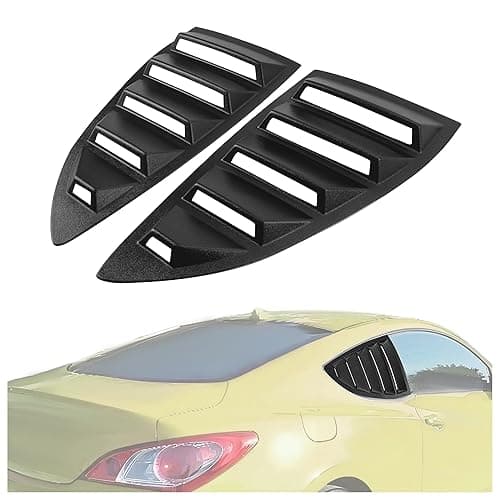 KUAFU Side Window Louver Compatible with 2010-2016 Hyundai Genesis Coupe Windshield Sun Shade Cover ABS Matte Black 2Pcs - Image 1